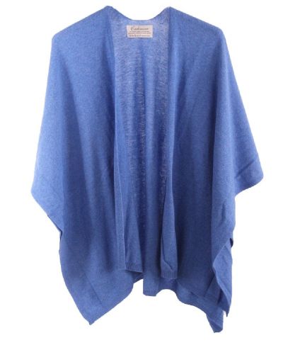 Kasjmier-blend omslagdoek in blauw