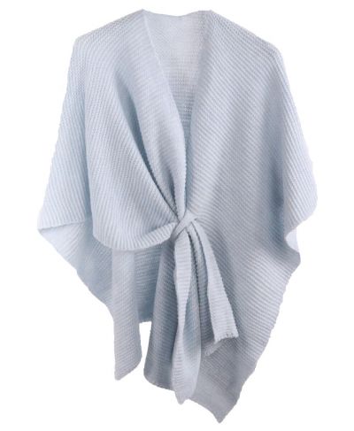 Alpaca-blend omslagdoek in lichtblauw met lus