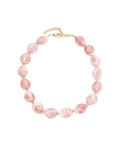 Tess kralenketting met natuursteenlook in lichtroze