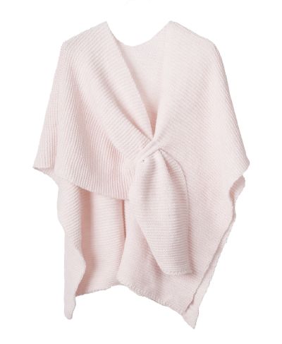 Alpaca-blend omslagdoek in zachtroze met lus