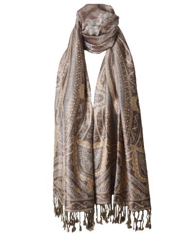 Lieke pashmina sjaal met ornamentpatroon