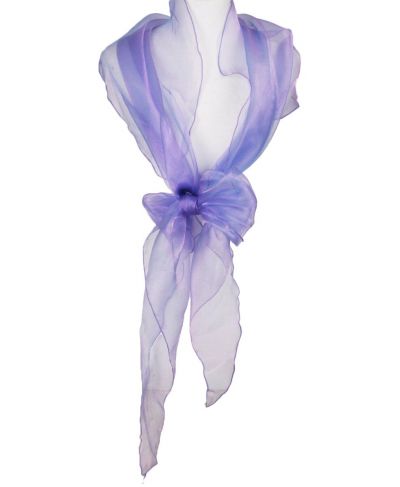 Lila changeant organza stola met pochet