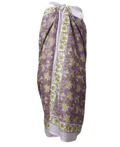 Reya sarong in lila met bloemenprint