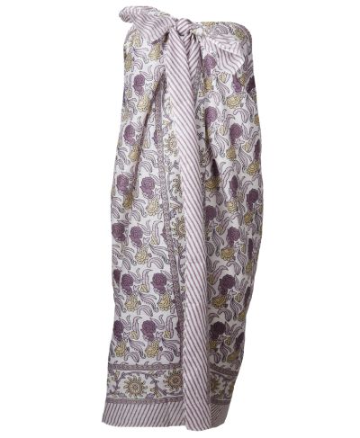 Lilly pareo met bloemenprint mauve-paars