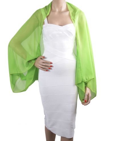Effen lime kleurige crêpe voile bolero stola