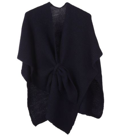 Alpaca-blend omslagdoek in marineblauw met lus 
