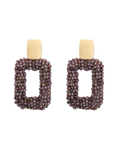 Lilly statement oorbellen in mauve