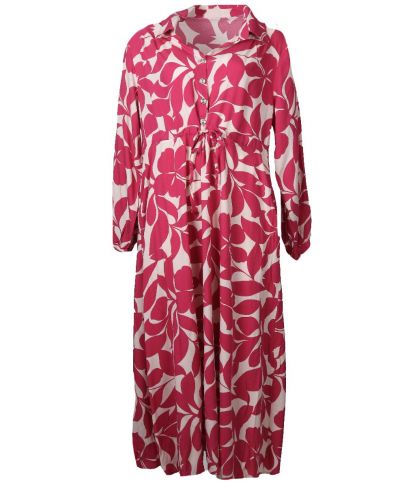 Maxi-jurk met print in fuchsia