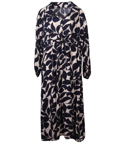Maxi-jurk met print in marineblauw