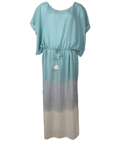 Lange kaftan in mintgroen met kleurverloop