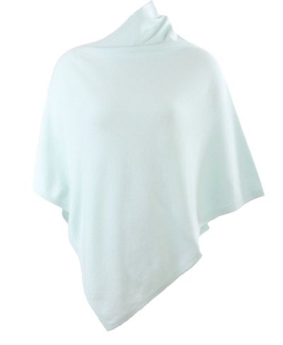Kasjmier-blend poncho in licht-mintgroen