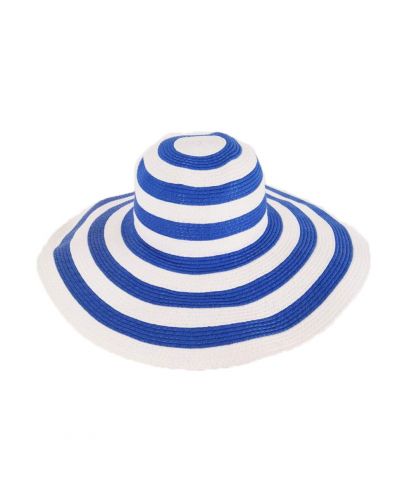 Gestreepte zonnehoed in blauw en wit