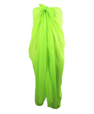 Effen neon groene pareo van crêpe voile