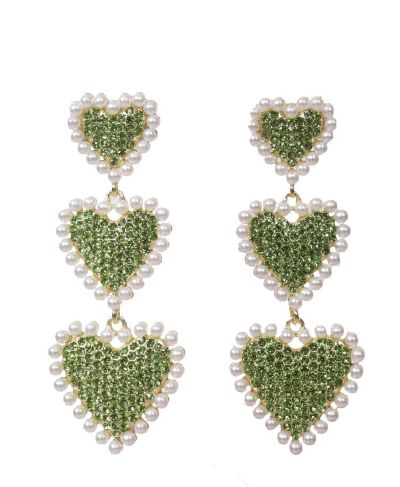 Groene hartjes oorbellen