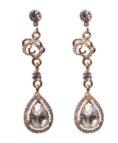 Elegante strass oorbellen met bloemdesign
