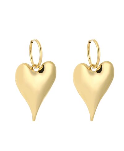 XL hart oorbellen in de kleur goud