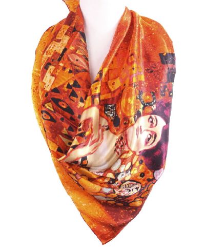 Vierkante sjaal met print van ''Portret van Adèle Bloch-Bauer I'' van Gustav Klimt