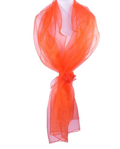 Helder oranje organza stola met corsage