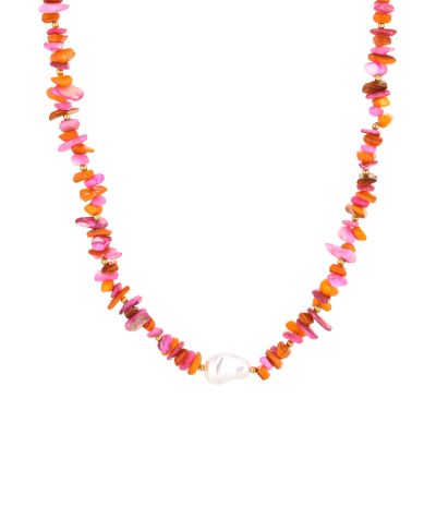 Kralenketting met koraalsteentjes 