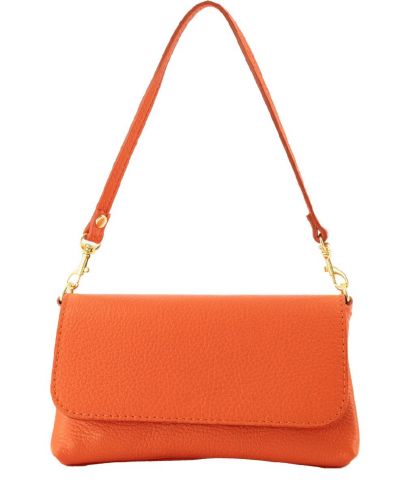 Lederen clutch in oranje