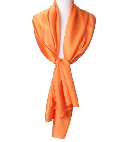 Zijde-blend sjaal in oranje
