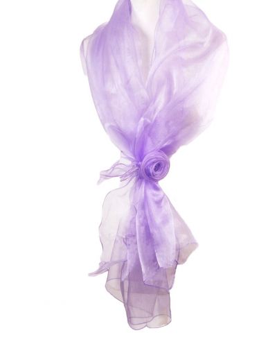 Licht lila organza stola met rozen corsage