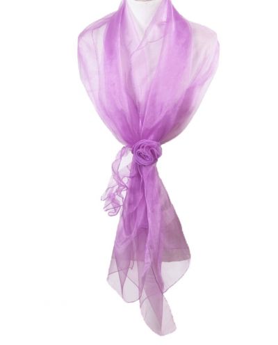 Orchidee-paarse organza stola met rozencorsage 