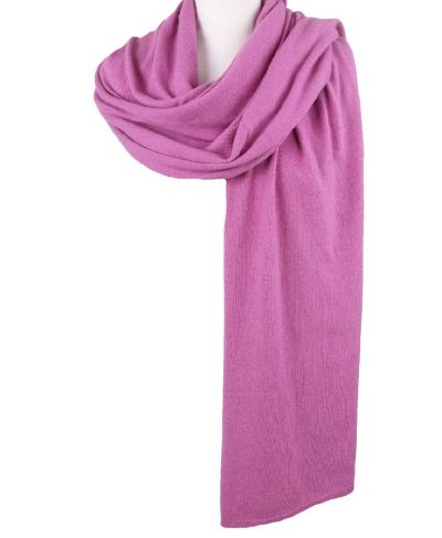 Kasjmier-blend sjaal/omslagdoek in orchidee roze