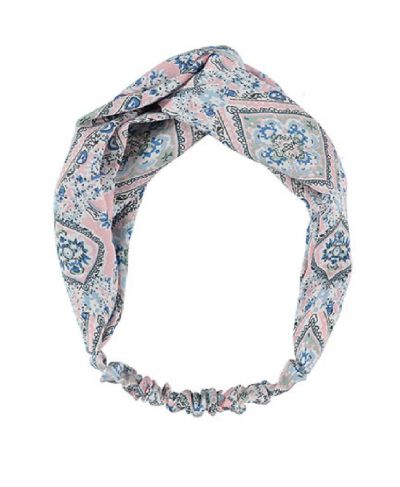 Lichtroze haarband met ornament print