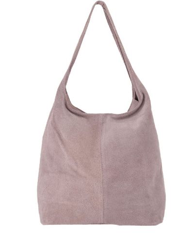 Oudroze suède shopper met rits
