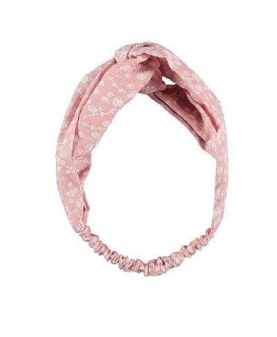 Oudroze haarband met bloemenprint