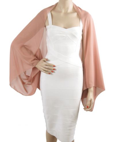 Oudroze bolero stola van crêpe voile
