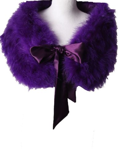 Maraboe veren stola met satijnen strik