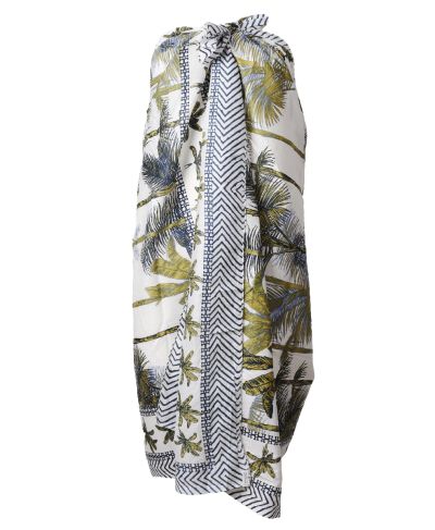 Lesley pareo met palmbomen print in groen
