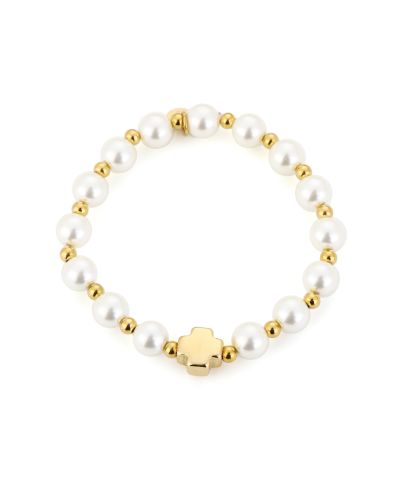 Lauri – armband mix met parel en gouden kralen