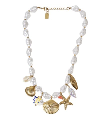 Statement parelketting met zee bedels