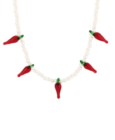 Parelketting met rode pepers 