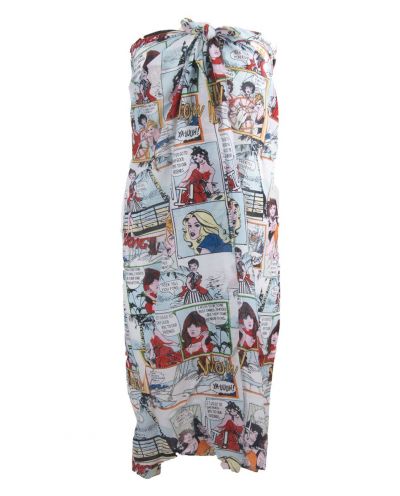 Sarong met stripprint in rood
