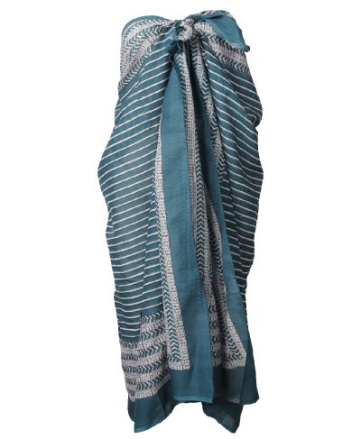 Petrolkleurige katoenen sarong
