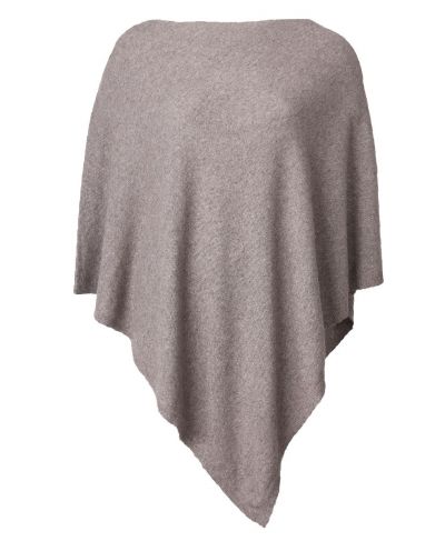 Poncho in kasjmier-blend in taupe