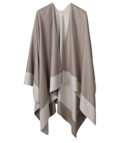 Reversibele omslagdoek in zand en taupe