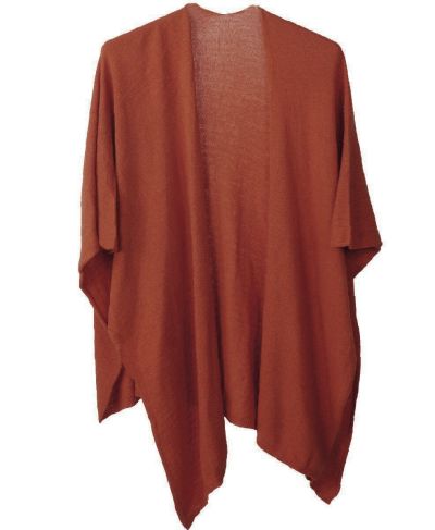 Kasjmier-blend omslagdoek in roest oranje