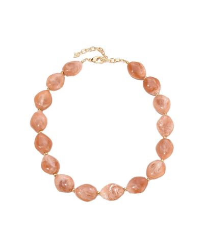 Tess kralenketting met natuursteenlook in terra