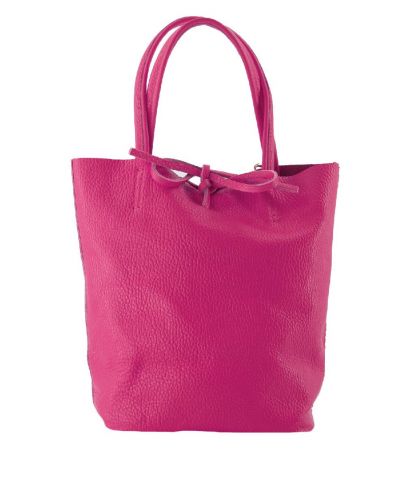 Mini lederen tas in hardroze