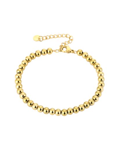Lauri – Goudkleurige RVS bolletjes armband