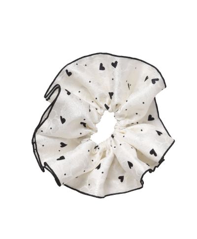 XL scrunchie met hartjes print