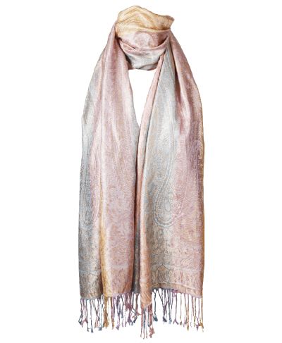 Zijde pashmina sjaal in pastel-tinten