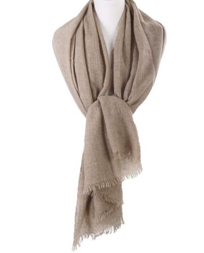 Beige stola/sjaal van 100% kasjmier
