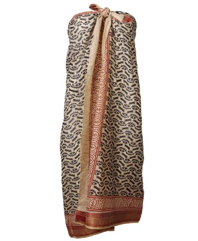 Sarong met ornament print in zwart