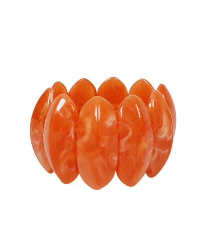Statement armbanden met marmerlook in oranje